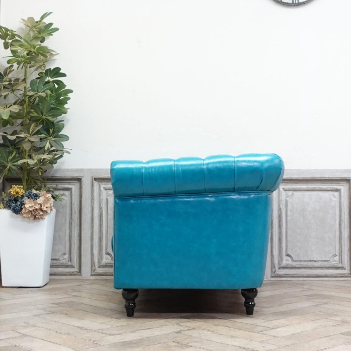 値下！ヴィンセント　ターコイズブルー　ハイチェア￼ Amazon｜ヴィンセント 2人掛けソファ ボタンダウンタイプ VCBシリーズ