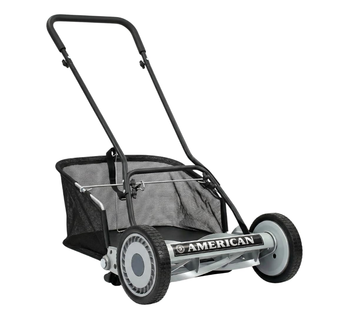 VENTEO Tondeuse Hélicoïdale Manuelle 45cm 5 Lames Bac Amovible Réglage Hauteur
