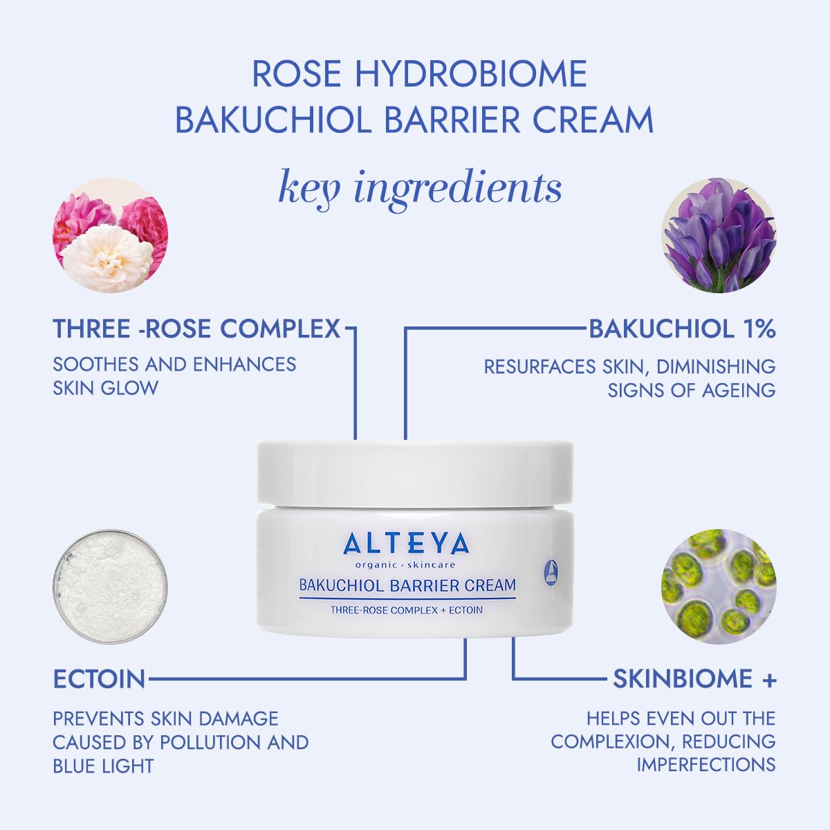 Alteya Organic Rose Hydrobiome Bakuchiol Barrier Cream 50ml - Image 3