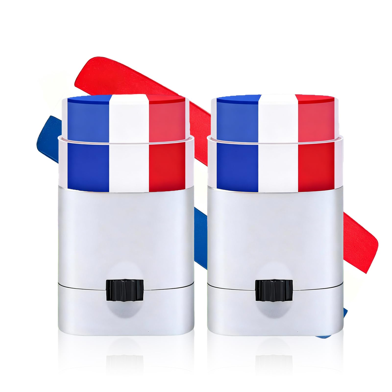 Red White and Blue Eye Black Stick,2PCS Face Paint Sticks