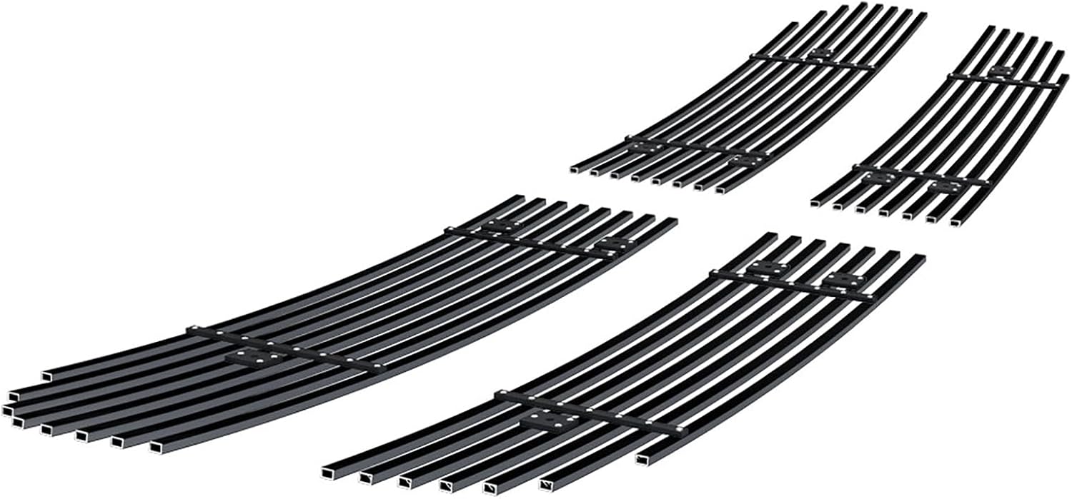APS Compatible with Ram 1500 2013-2018 & 19-21 1500 Classic Honeycomb Style Only Main Upper Stainless Steel Black 8x6 Horizontal Billet Front Grill Grille Insert D65919J