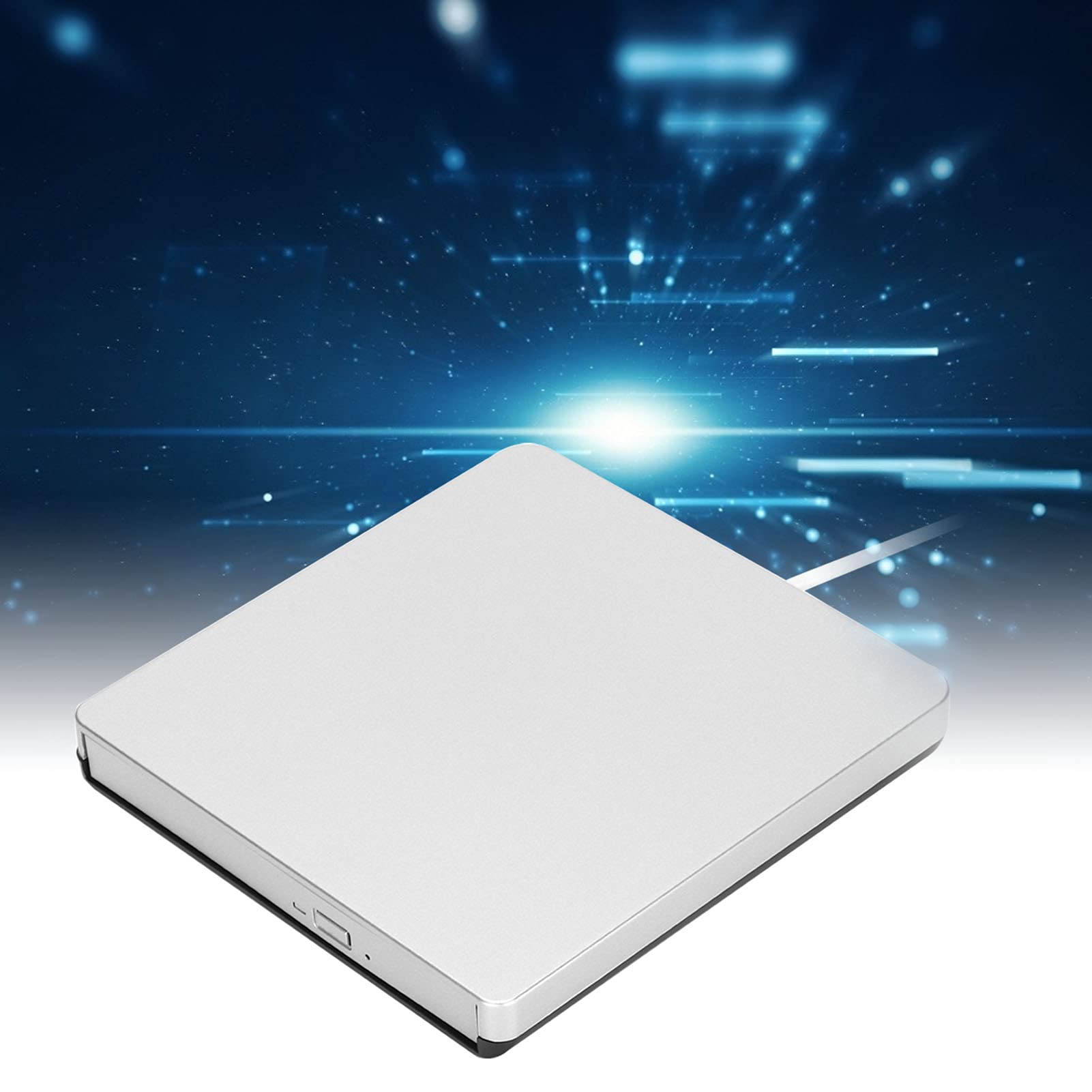 unità Dvd Esterna, unità CD/Dvd Portatile USB 2.0/Lettore Dvd per Masterizzatore CD Rom Portatile Compatibile con XP/Wind10/Vista/7/Linux/OS X(d'Argento)