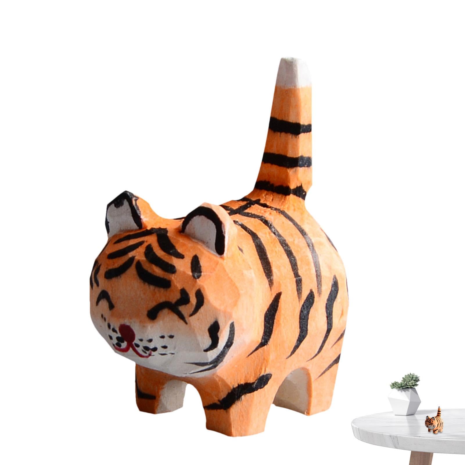 Amazon.co.jp: lanliflying 木製彫刻 トラ | ハンドメイドタイガー彫刻