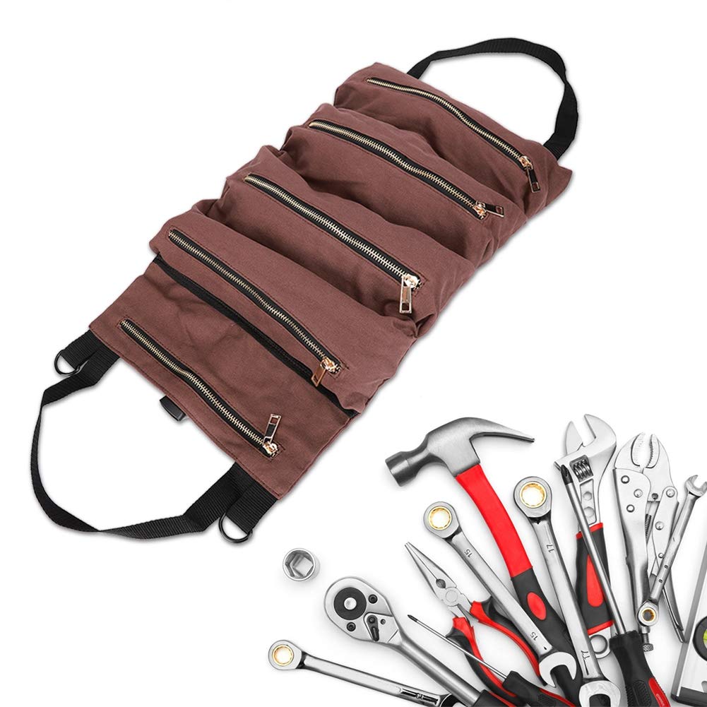 Canvas Tool Organizer, Coffee Color Bag, Canvas for Screwdriver Wrench