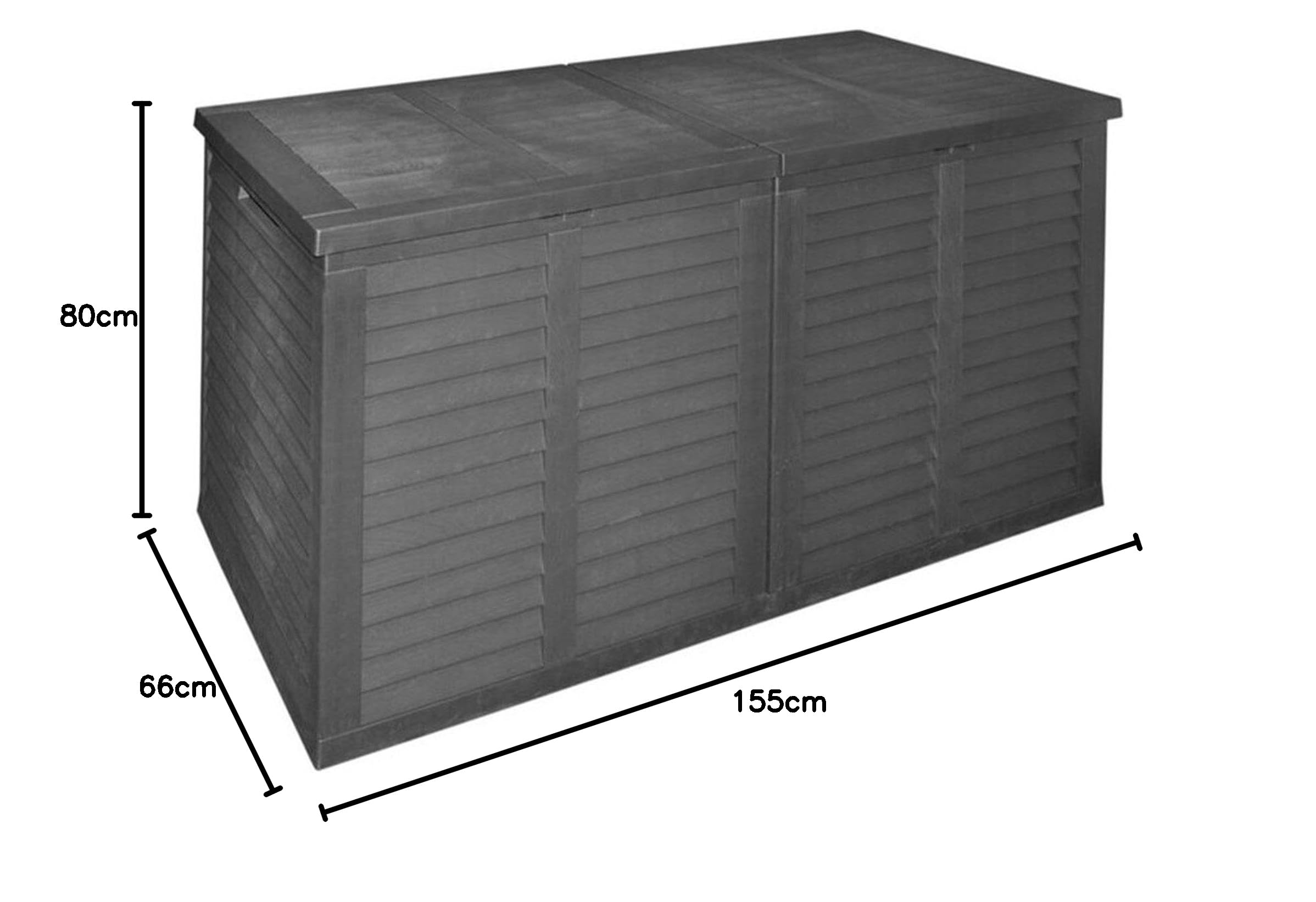 Well Home Coffre de rangement pour jardin XXL 750L - 155 x 66 x 80 cm