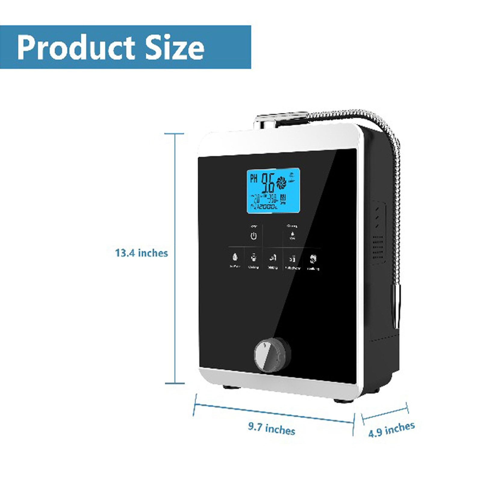 Máquina purificadora de agua Ionizador de agua ORP+500-800 PH 2.8-11 filtración de agua alcalina para el hogar, 5 configuraciones de agua/Voz inteligente/Limpieza automática