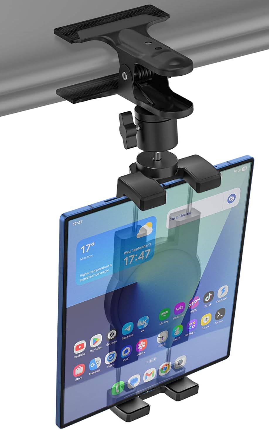 Supporto da auto per tablet da 4,7"-12,9", supporto per tablet girevole a 360°, in metallo, compatibile con iPad Pro/Air/Mini, Galaxy Tabs, iPhone, Switch, tablet
