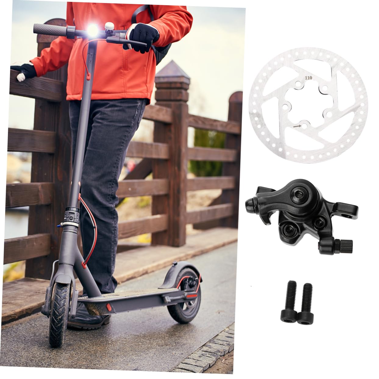 Toyvian Set Disco Freno per Scooter Elettrico, Metallo Bianco | Sostituzione per Pezzi Usurati o Rotti, Robusto e Facile da Installare, Accessorio di Ricambio Singolo