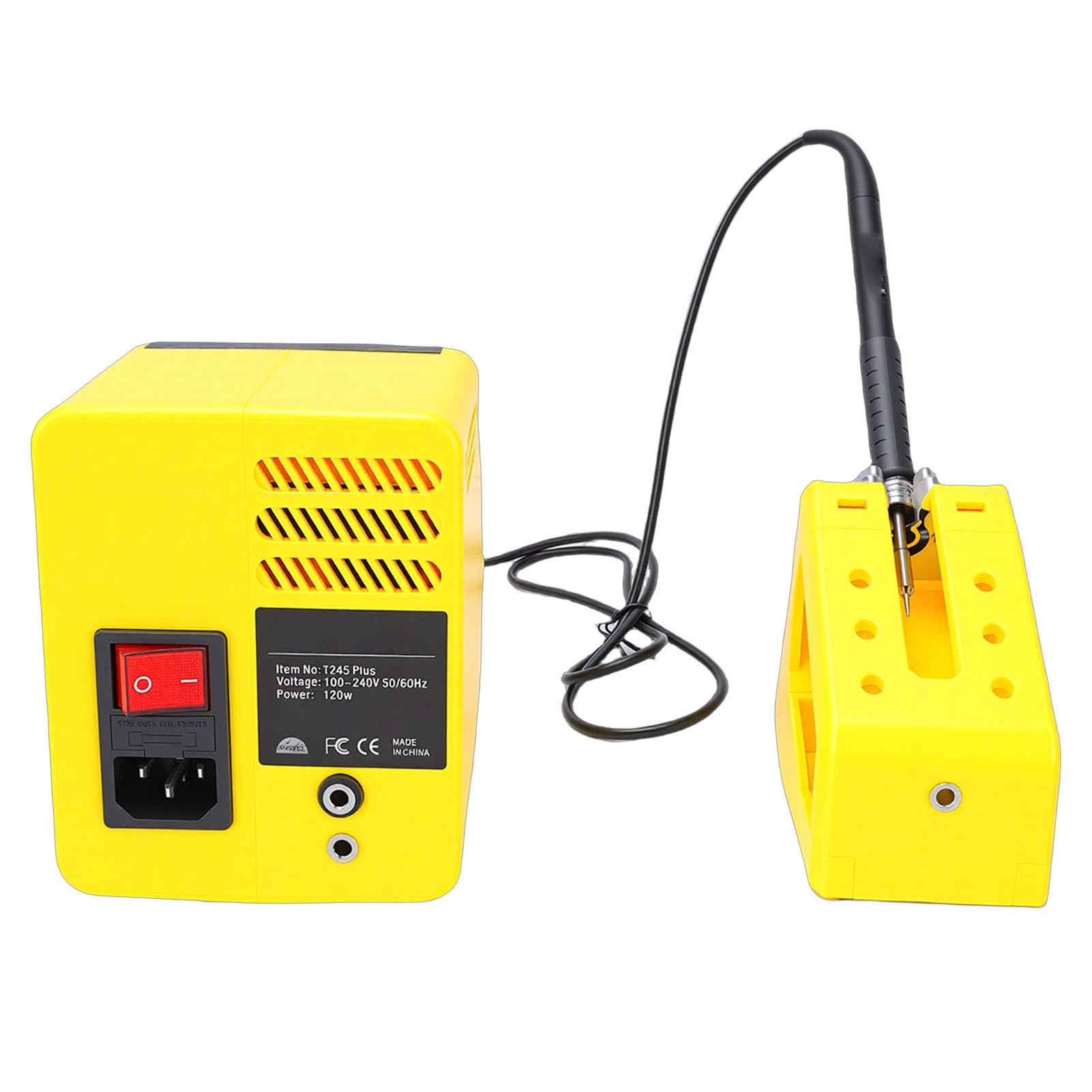 Denash Zestaw Stacji Lutowniczej, 120 W, Szybkie Nagrzewanie, Funkcja Automatycznego Uśpienia, Wyświetlacz LCD, Inteligentna Kontrola Temperatury z Antystatycznym Przewodem (wtyczka UE)