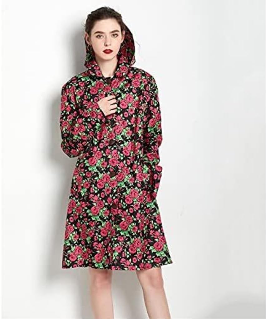 Poncho Antipioggia Impermeabile Impermeabile A Fiori Cappotto Antipioggia Da Donna Traspirante Rainear Portatile Idrorepellente Mantella Antipioggia