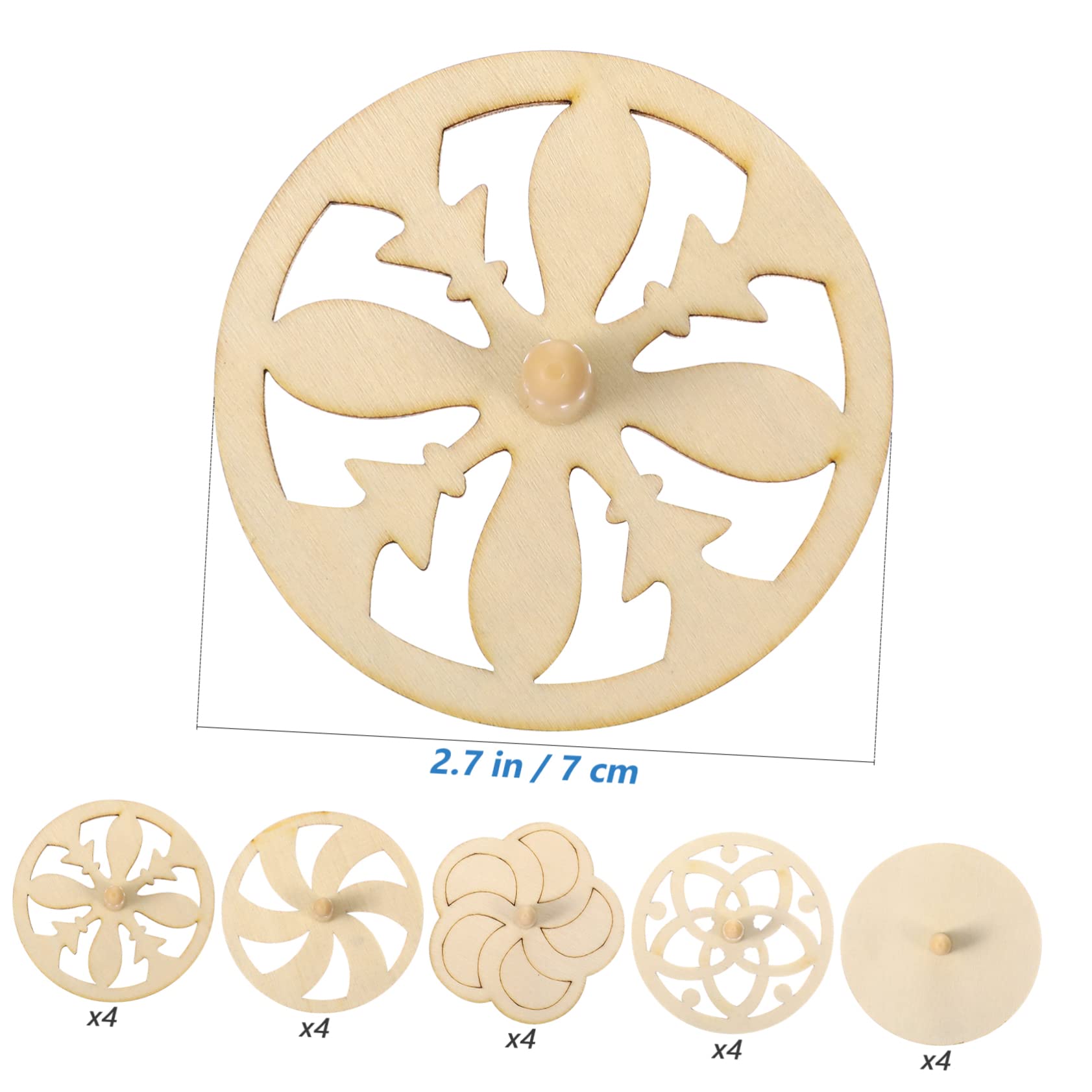 BESTonZON Natural Wood Tops DIY Toys for Kids Unfinished Kindergarten Gyroscope Toys Random Color