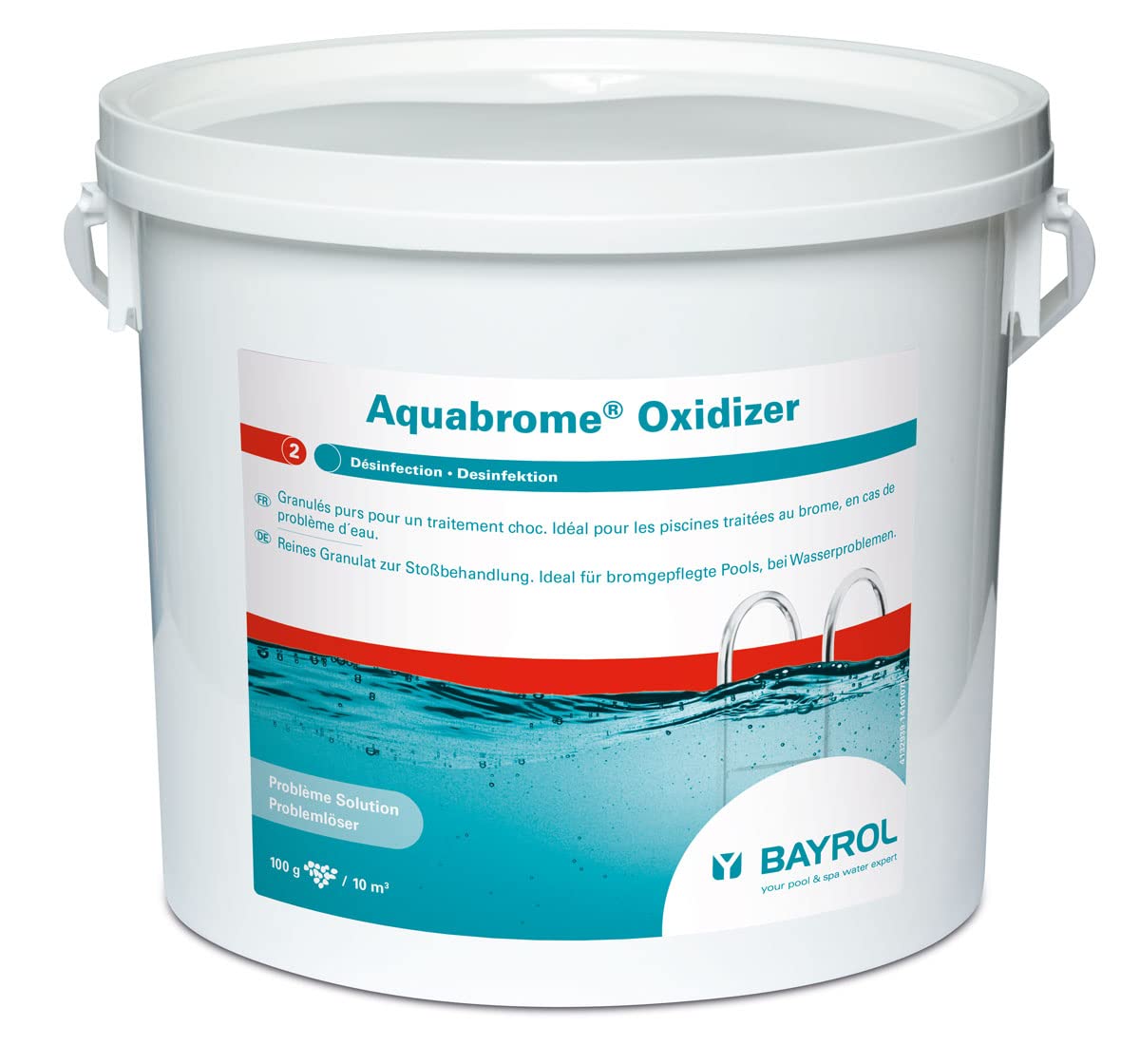 BAYROL Aquabrome Oxidizer 5 kg pour piscines - Traitement d'urgence contre eau verte et algues verte - Action rapide - N