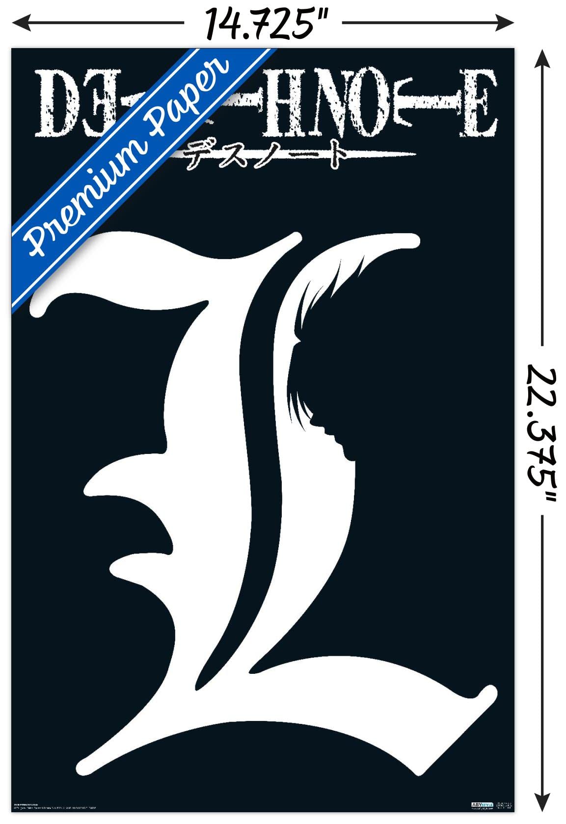 Amazon.com: Death Note - L Symbol Wall Poster, 22.4L x 14.7W 
