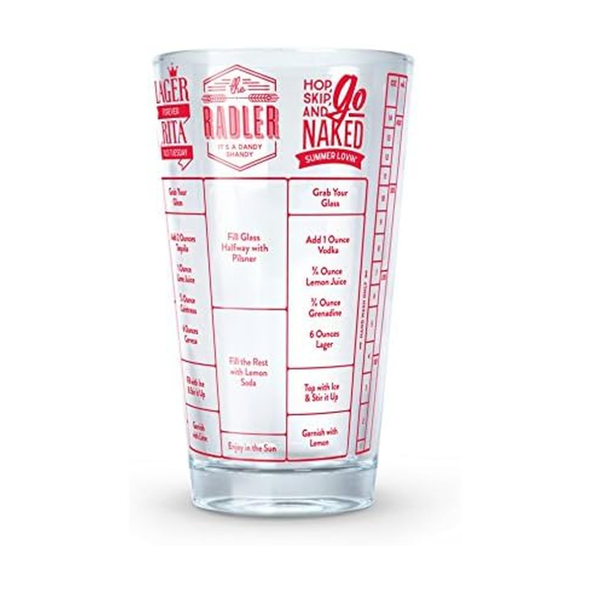 Fred GOOD MEASURE Cocktail Recipe Glass, Beer