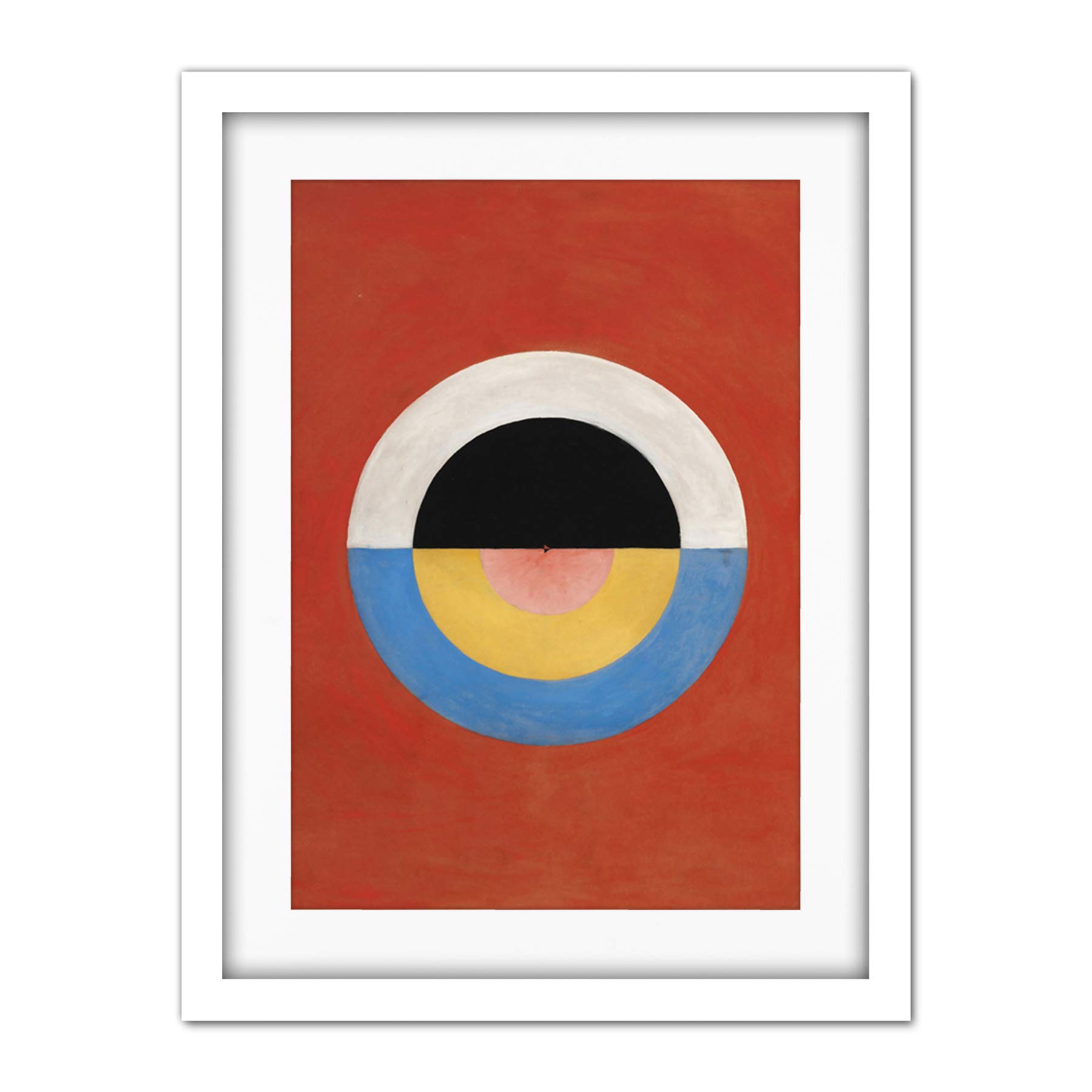 Wee Blue Coo Hilma Af Klint Svanen Abstract Circles Artwork Framed Wall Art Print 18X24 Inch