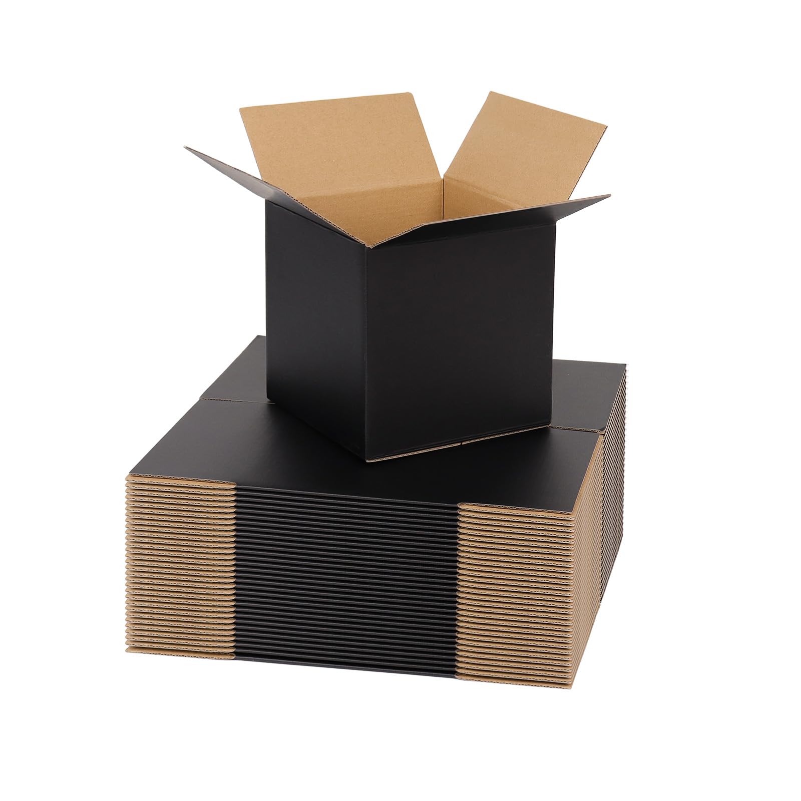6x6x6 Shipping Boxes for Packaging Small Business, 30 Pack Black Corrugated Cardboard Boxes, Small Mailing Boxes for Shipping Packing