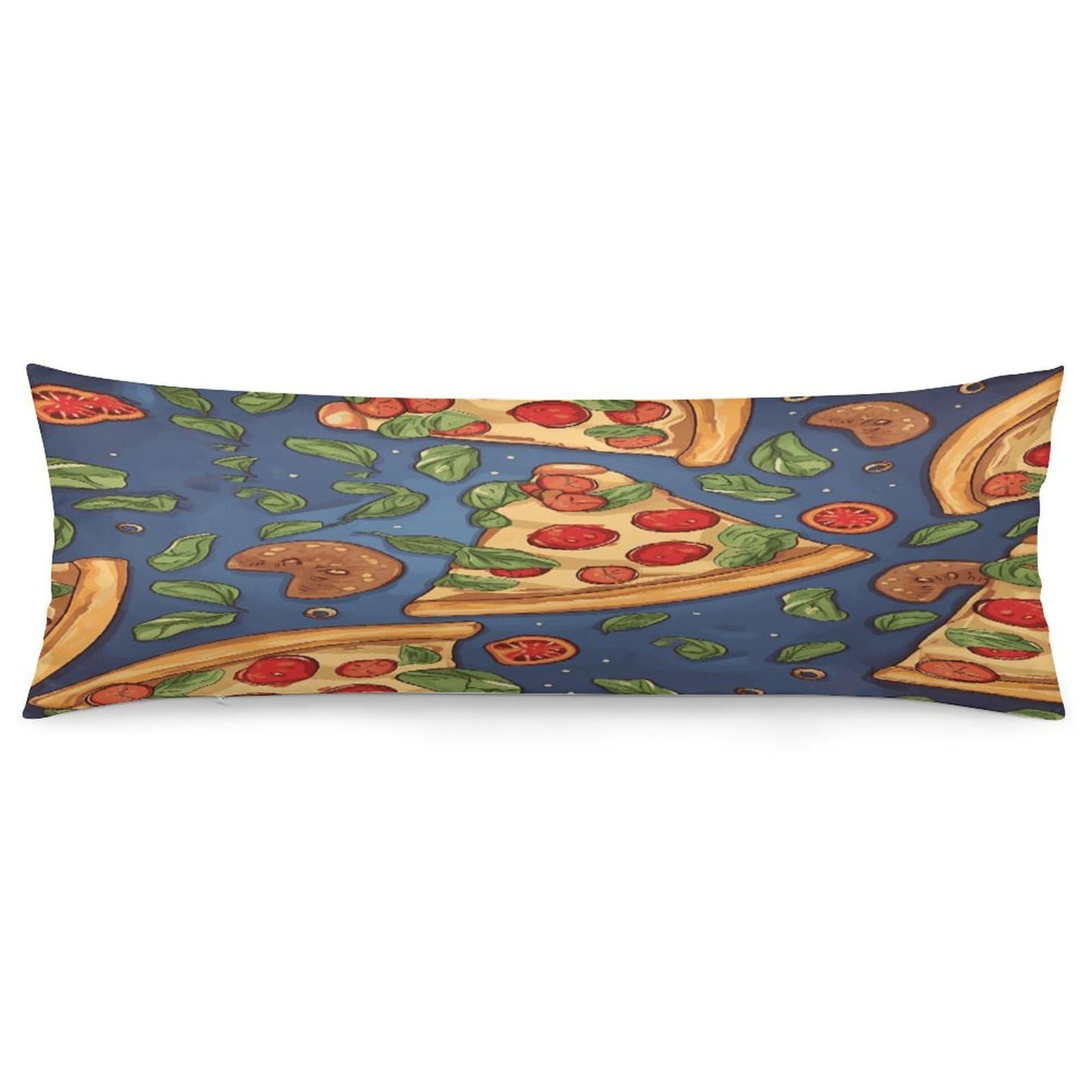 Pizza Throw Pillow Cover Soft Lumbar Pillow Covers with Zipper Breathable Rectangular Cushion Case Polyester Pillow Case Decorative Body Pillow Cover for Couch Bed