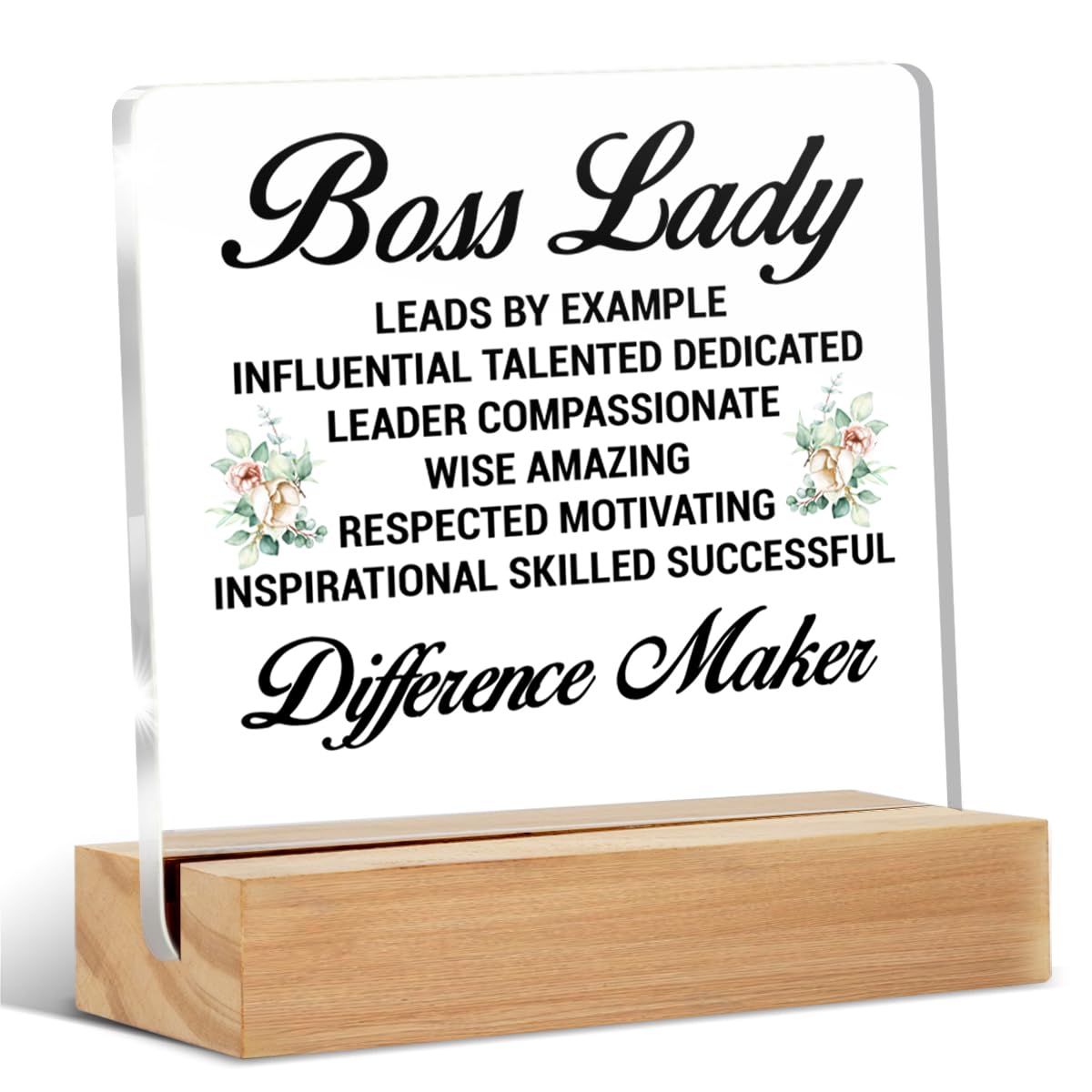 Boss Lady Appreciation Gift, Best Boss Lady Gift for Women, Thank You Gifts for Boss Lady Mentor Leader, Boss Lady Acrylic Sign Office Keepsake