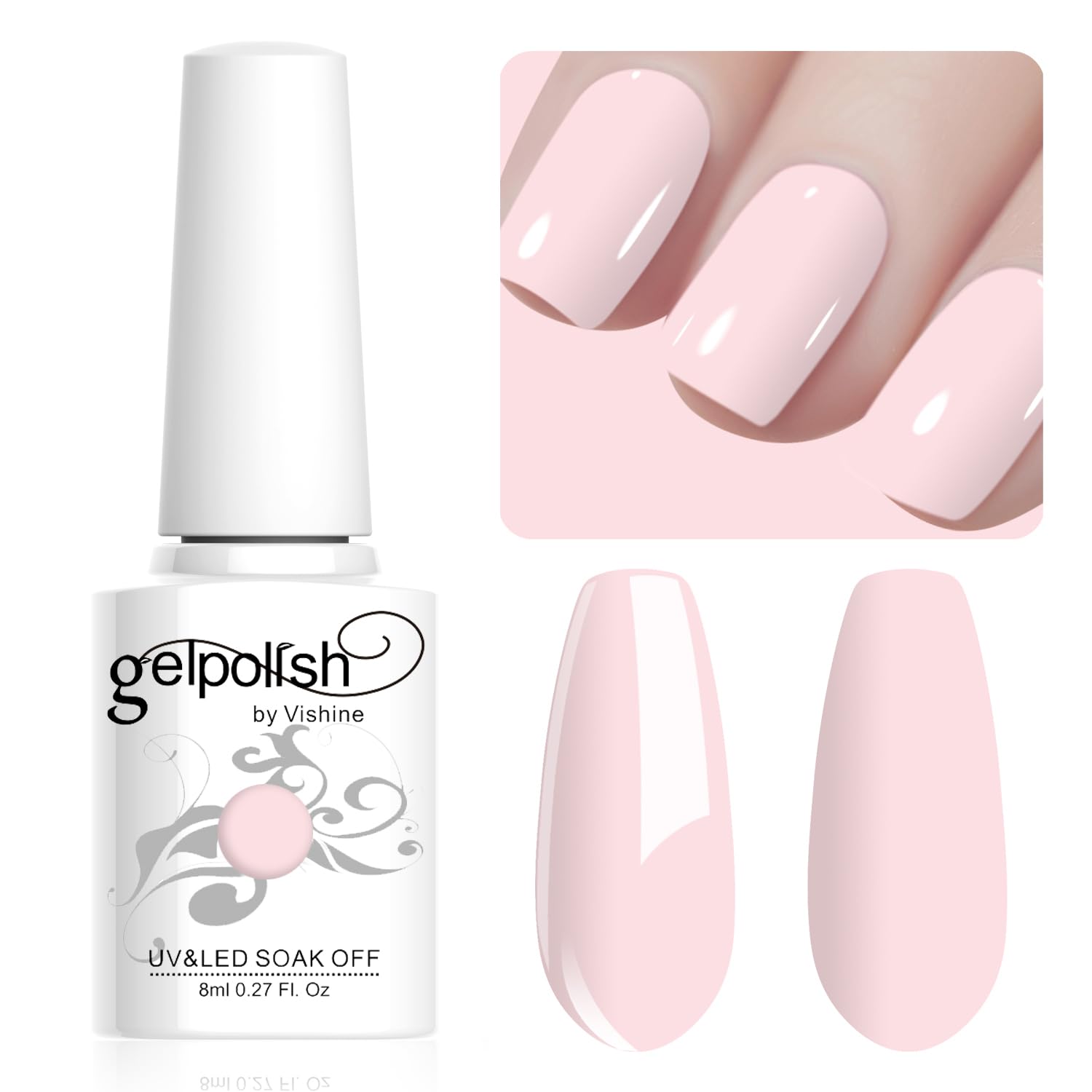 Vishine Gel Nail Polish, 1Pcs 8ml Burgundy Gel Polish Soak Off UV LED Gel Nail Art DIY Gel Nail Manicure for Girls Women #080 — view 24