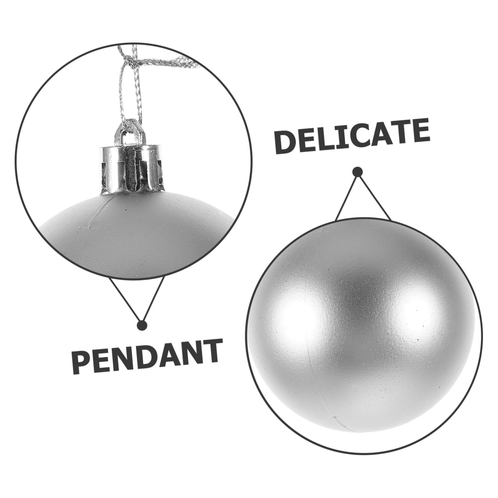 ABOOFAN Boules De Noël Suspendues Argentées 6 Cm en Plastique Plaqué Décoratives pour Sapin De Noël Maison Bureau Fête Festive