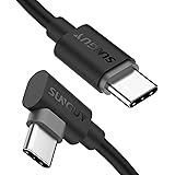 SUNGUY 6 inch USB C to USB C Cable [2Pack], 0.5FT Right Angle 90 Degree Type C to C 60W PD Fast Charge Compatible for iPhone 16 15 Pro/Plus, Samsung Galaxy S24/ S23, MacBook Air/Pro, iPad Pro 2020