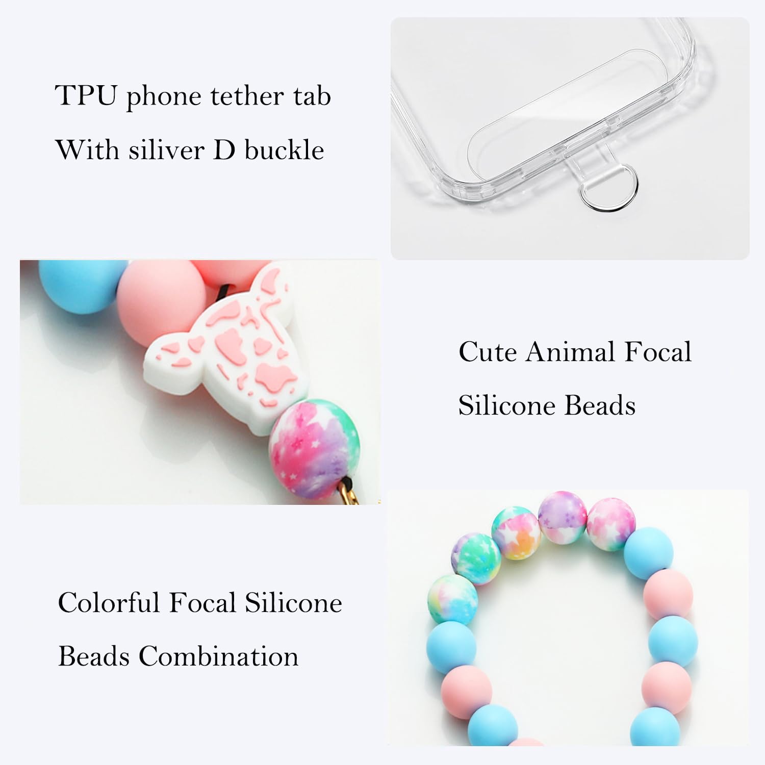 Suogkeale Silikon Boncuklu Telefon Bilek Kayışı, Yumuşak Tether Tablı Boho  Cep Telefonu Kordonu, Elastik Eller Serbest Telefon Kayışı Bileklik  Bileklik Anahtarlık, Kadınlar için Telefon Aksesuarları Renkli :  Amazon.com.tr: Elektronik