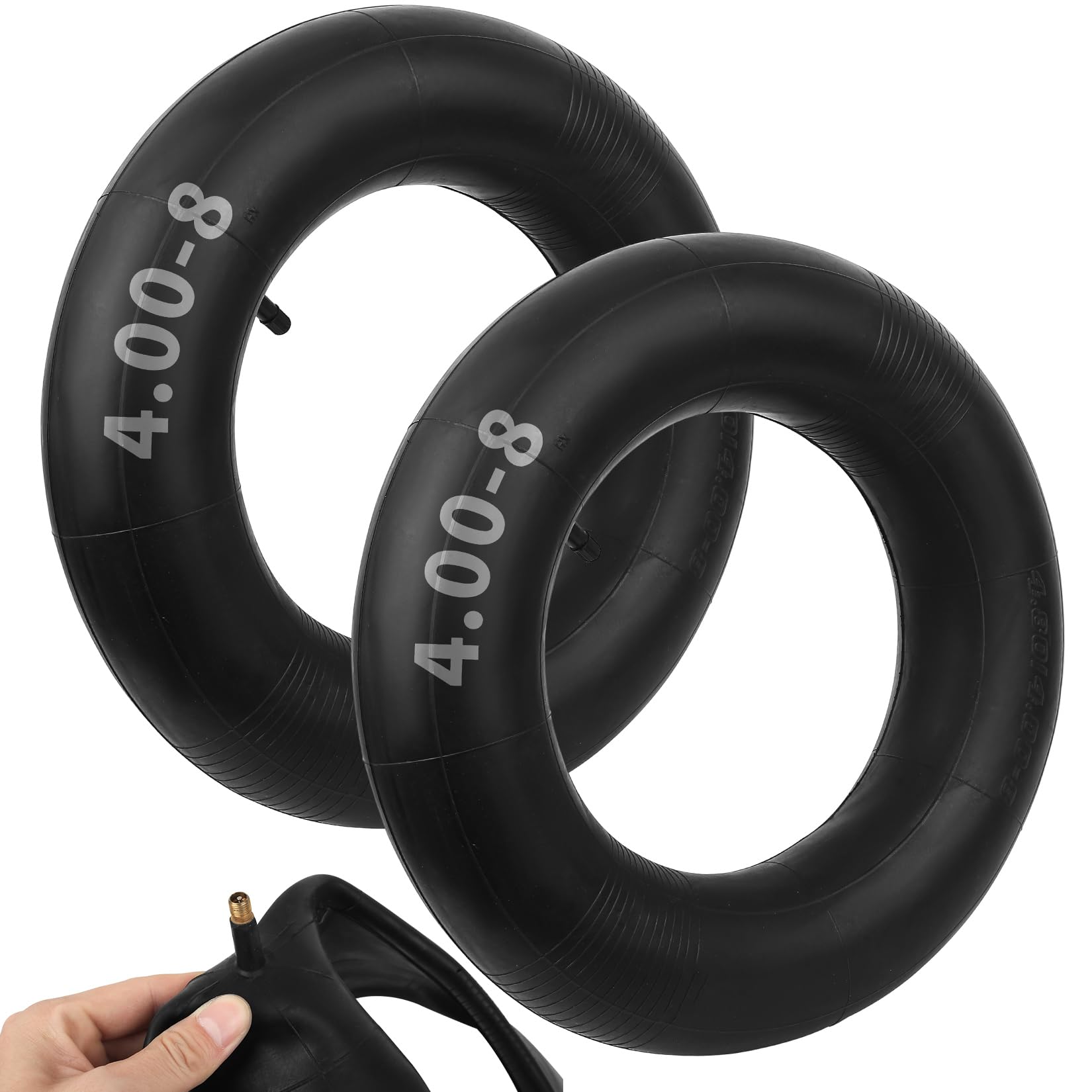 2 Pieces Wheelbarrow Inner Tubes, 4.80/4.00-8 Replacement Wheel Barrow Inner Tubes with Straight Valve Stem for Wheelbarrows, for Lawn Movers, Hand Trucks