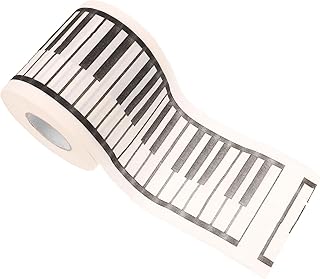 1 ロール ピアノのトイレットペーパー トイレットペーパーバルク 鍵 色付きの 装飾 柔らかい メロディーバスティッシュ 組織 白 ピアノプリントティッシュ トイレペーパー 論文