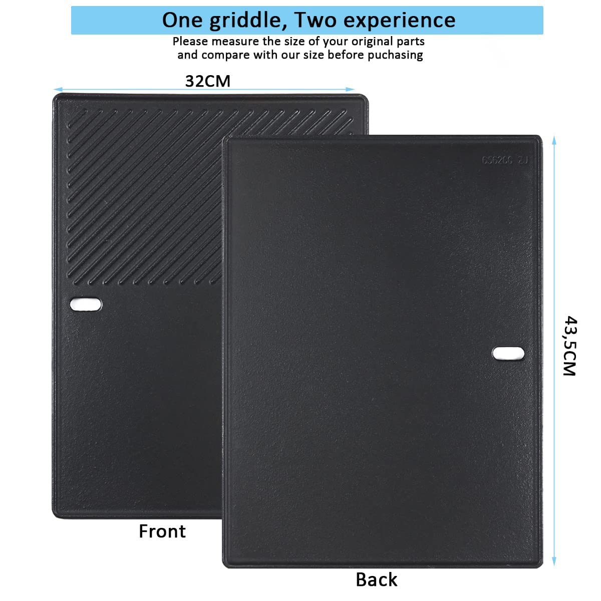 43CM X 32CM Cast Iron Grill Plate per Enders Monroe PRO 4 SIK Turbo, PRO 3 SIK Turbo, landmann Triton 3 e 4 Bruleurs Accessori, Cast Plate Griddle for Enders Boston 4 Spare Parts