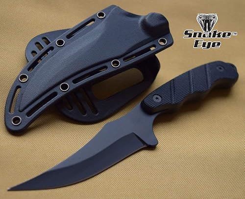 Miniatura 10 de Snake Eye Tactical Cuchillo táctico de espiga completa de 9 pulgadas con sacapuntas y funda de plástico ABS (dorado)