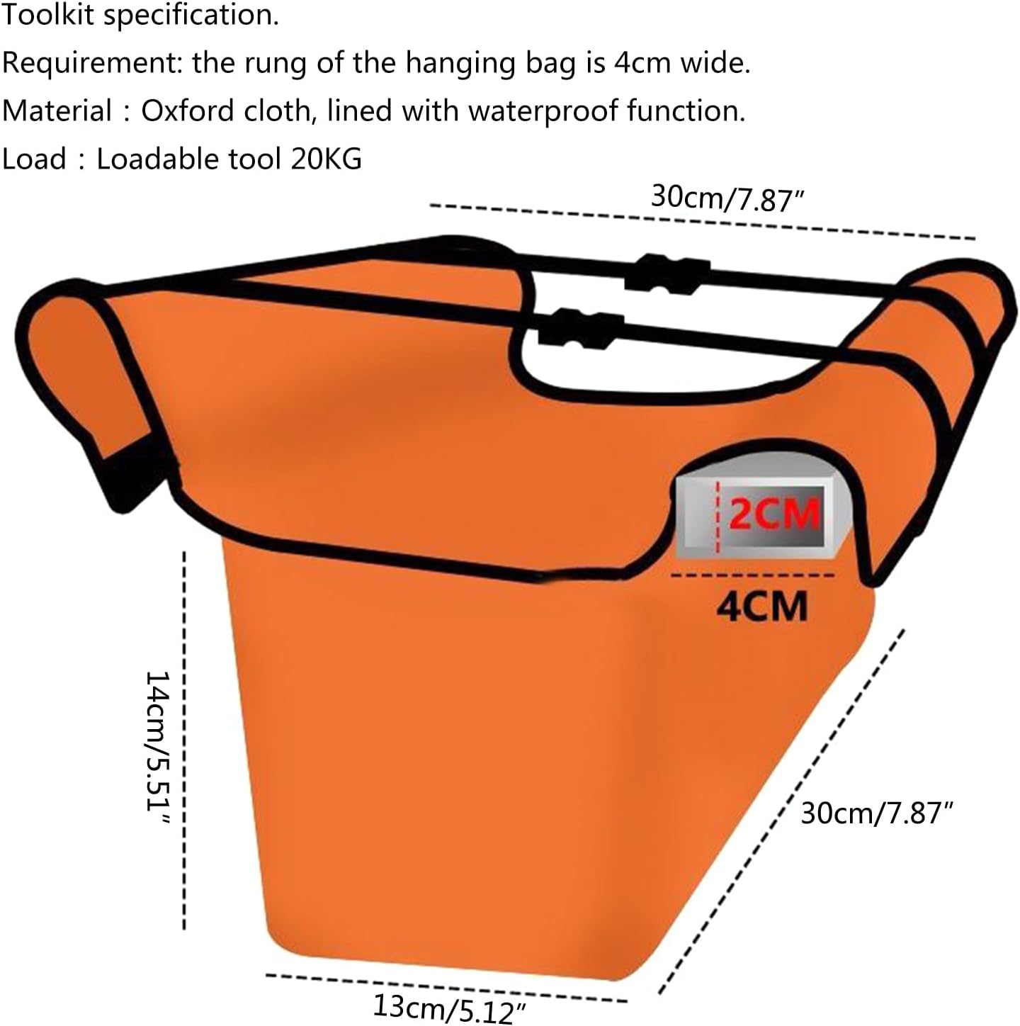Extension Ladder Tool Hanging Bag Telescoping Ladder Folding Ladder Tool Bag For Ladder Kit Accessory Tool Bags Home Tool Bag Maintenance Personnel