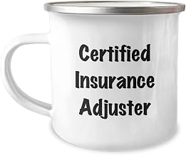 Funny Insurance Adjuster Gifts for Graduation, 'Certified Insurance Adjuster' Quote on Camping Mug, Gifts from Family to Insurance Adjuster