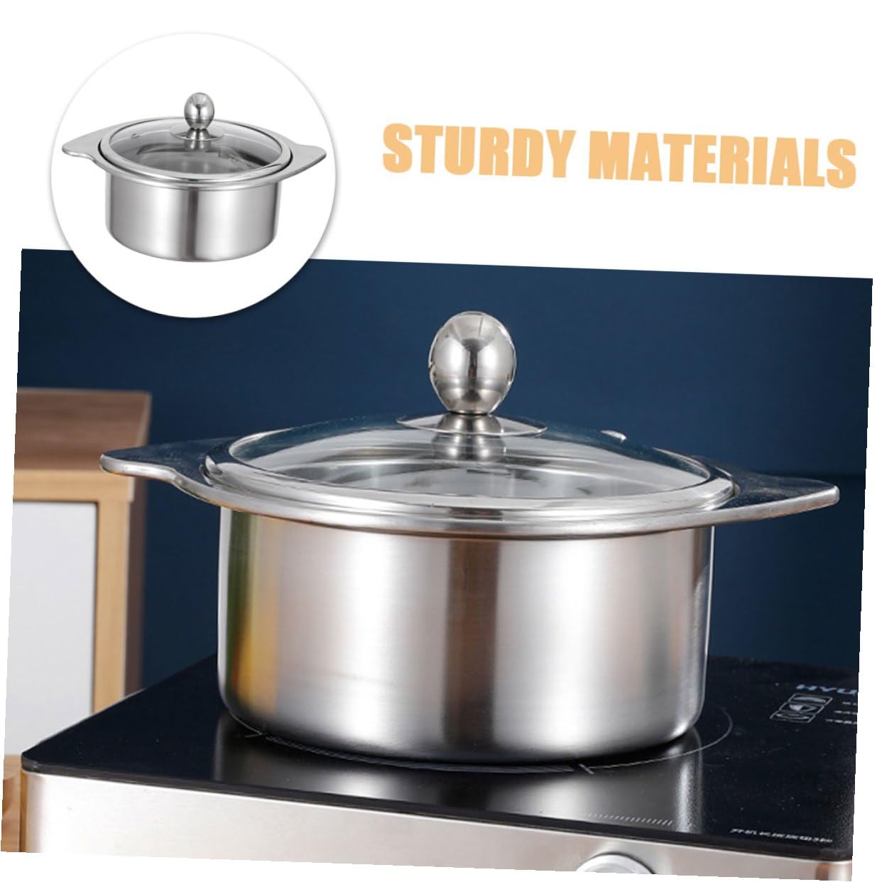 Edelstahl Hotpot 16cm Topf mit Trennwand für Herd