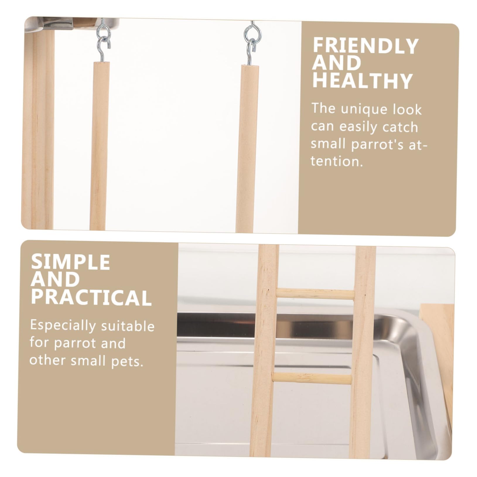 DOITOOL De para Loros Juguete De Madera Natural Percha para Pájaros Accesorios para Jaulas Lugar para Loros y Cacatúas