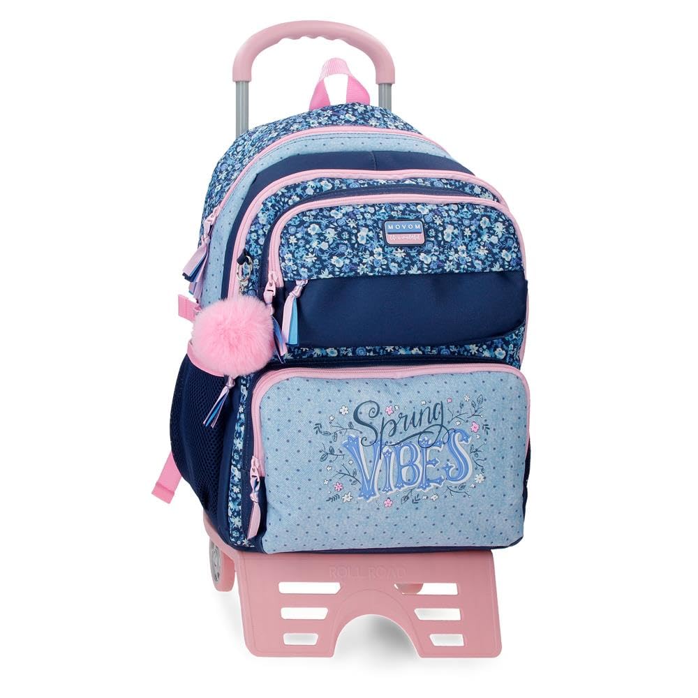 Movom Spring Vibes Double Compartment School Backpack with Marine Car 32x45x19 cm Polyester 27.36L