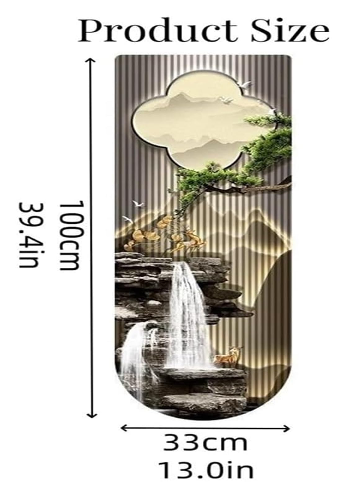 Decoración artística de Pared 3D con Luces LED, Escultura Moderna de Agua de río y árbol for Sala de Estar, Dormitorio y Oficina(B)