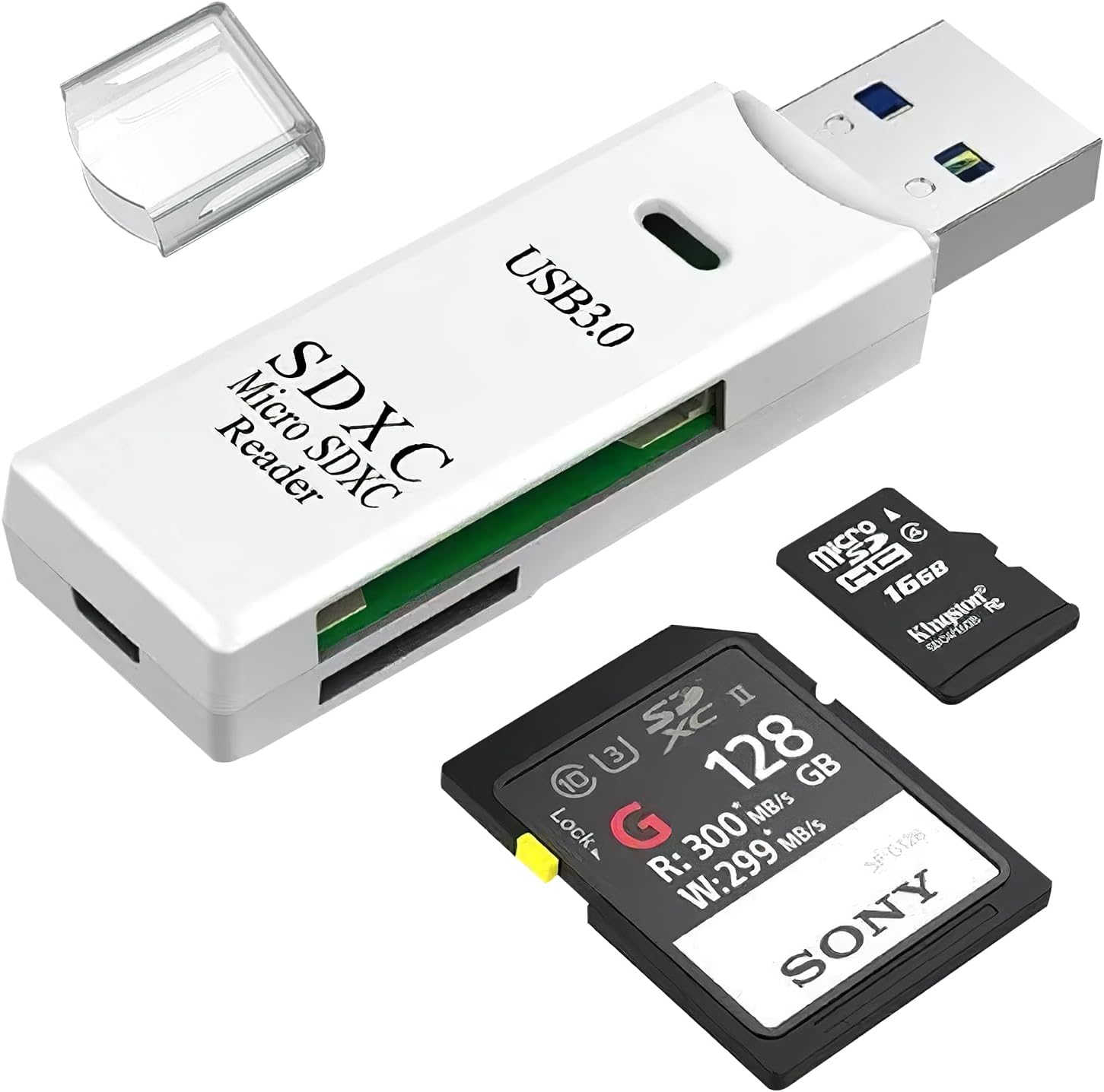 USB 3.0 Card Reader 2in1 Highspeed External Memory SD Card Adapter