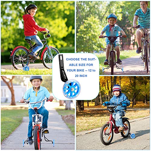 Image of Bike Training Wheels, Pair of Heavy Duty Rear with Stabilizers Mounted Kit for Kids Boy Girls Bikes of Single Speed Bicycle with 12 14 16 18 20 Inch