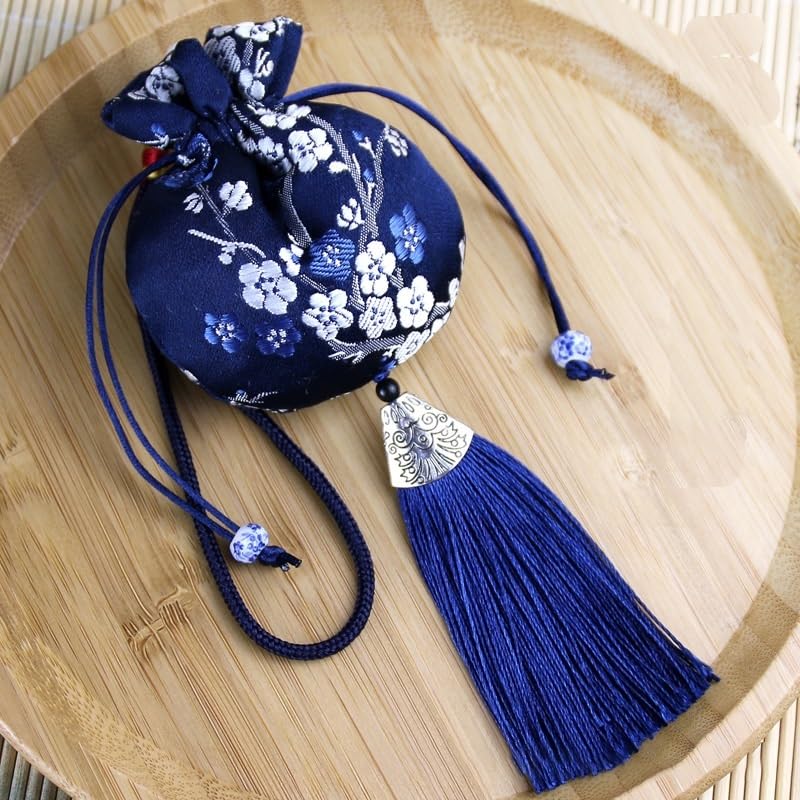 Bolsa de cordón para joyería estilo chino 7x9cm miniatura 1