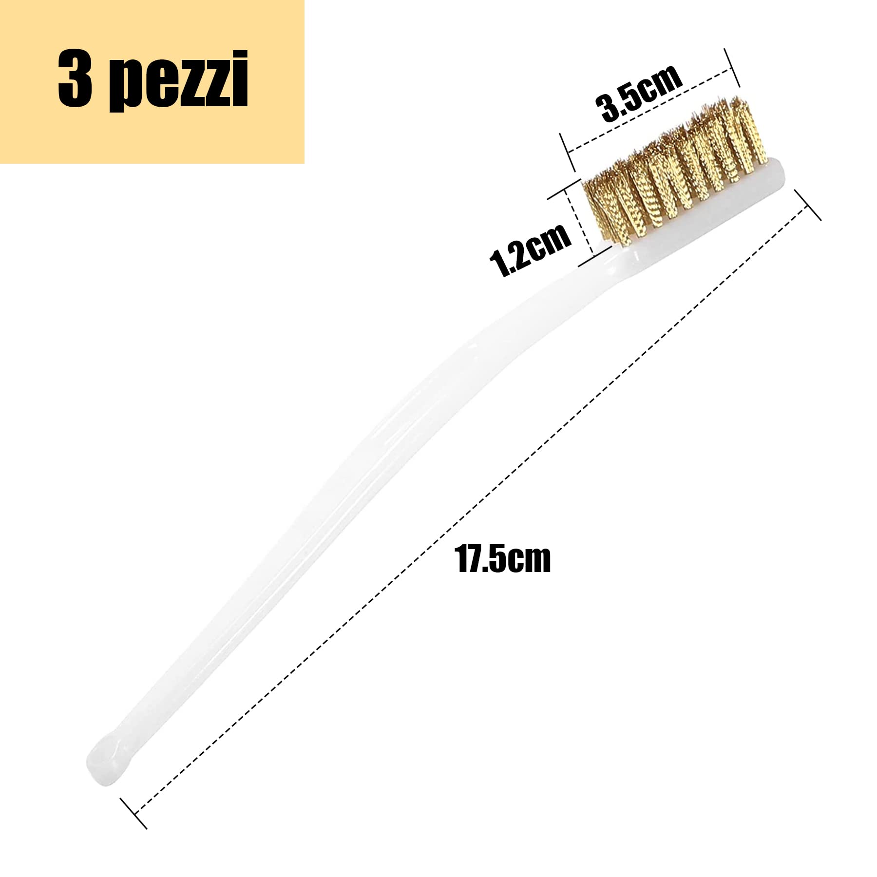Set 3 Spazzole In Filo D'Acciaio Con Manico - Per Pulizia Ruggine, Vernice E Residui Di Saldatura