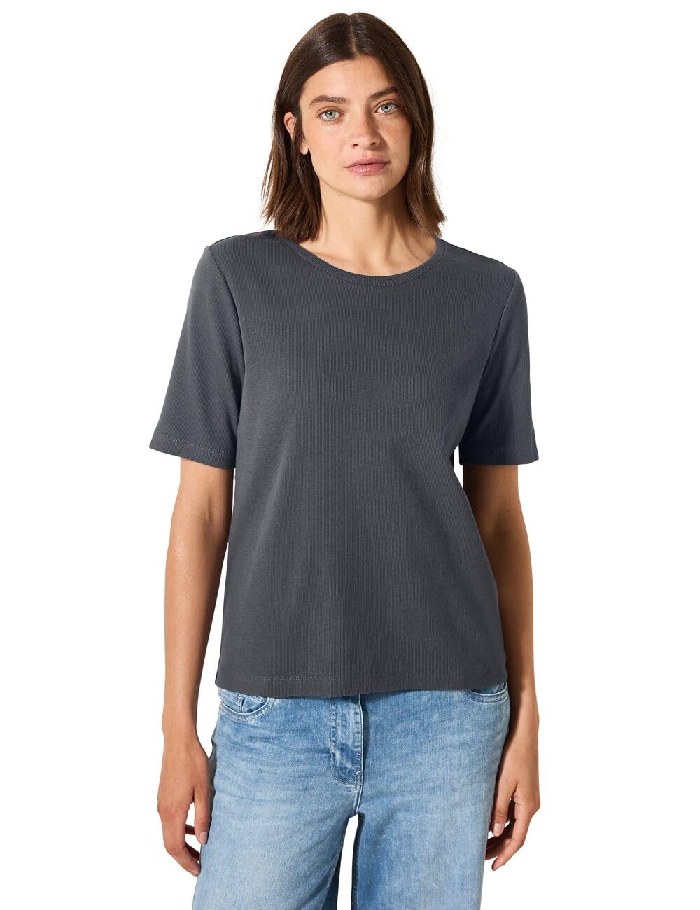 Cecil Women's B322914 T-Shirt, Volcanic Grey, M