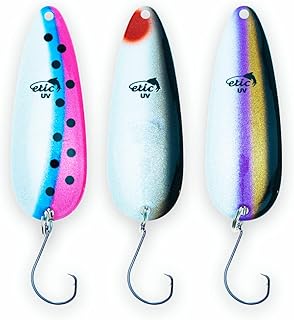 ETIC Toronto Wobbler Fishing Spoons Kit 100% Made of Brass, 3pcs Fishing Lures, Fishing Tackle, Fishing Gear, Fishing Accessories, Fishing Hooks, Fishing Lures for Trout, Salmon, Pike, Walleye, Bass and mores