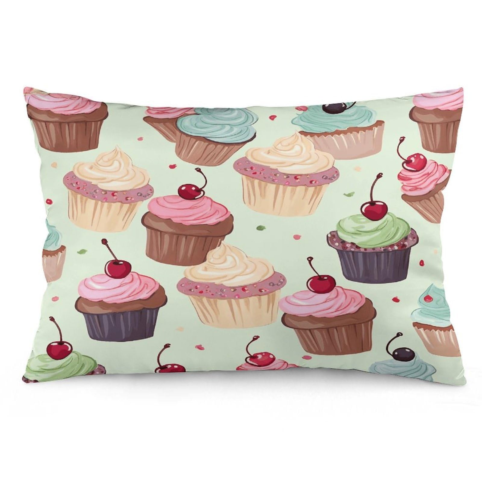 asbwuo Rectangular Decorative Throw Pillow Cover Soft Cushion Cover Cupcake Queen Pillow Cases for Couch Sofa Living Room Bed