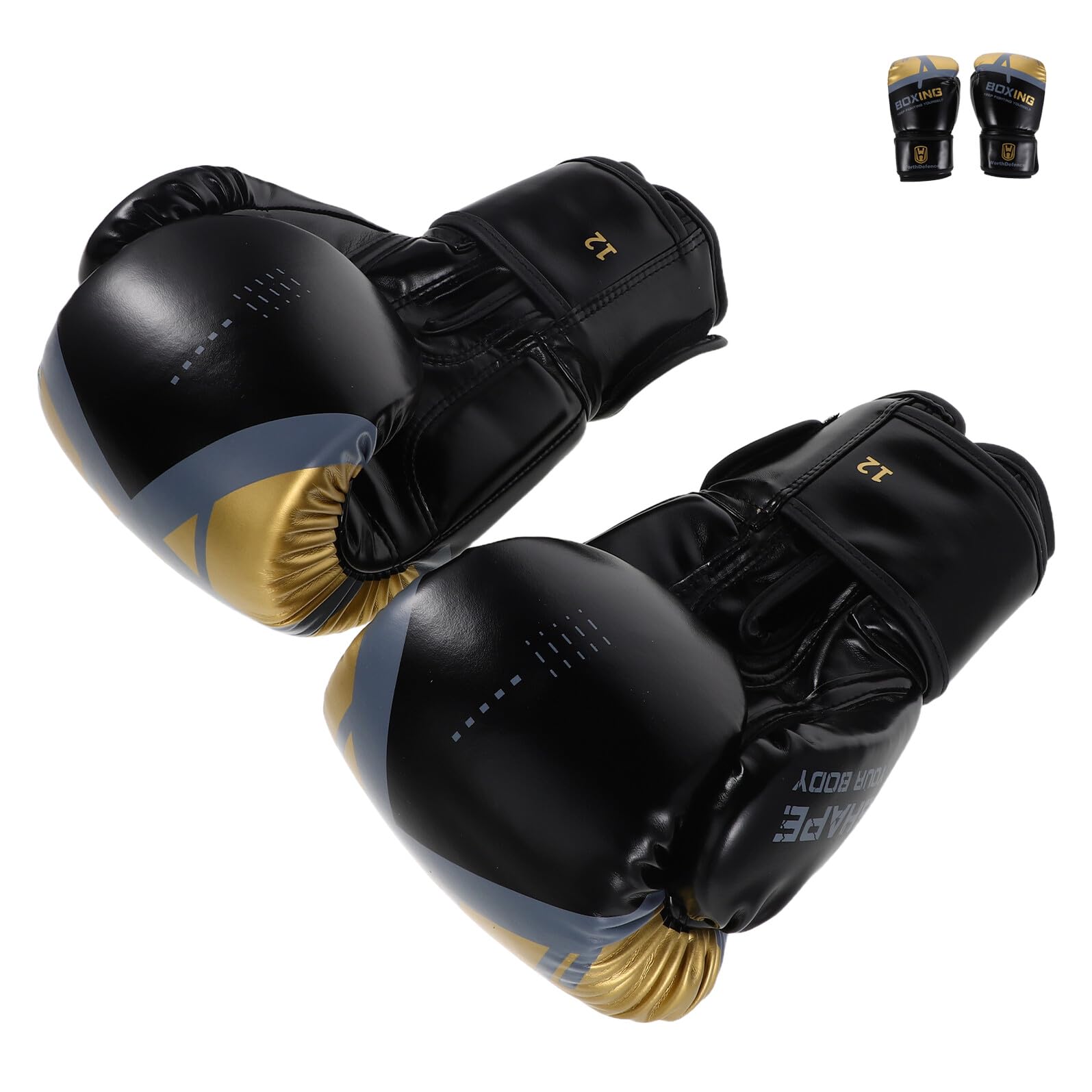 Guantoni da Boxe in PU 12oz per Uomo Guanti da Allenamento e Sparring Ventilazione e Assorbimento Urti Adatti per Kickboxing Muay Thai Taekwondo e Palestra
