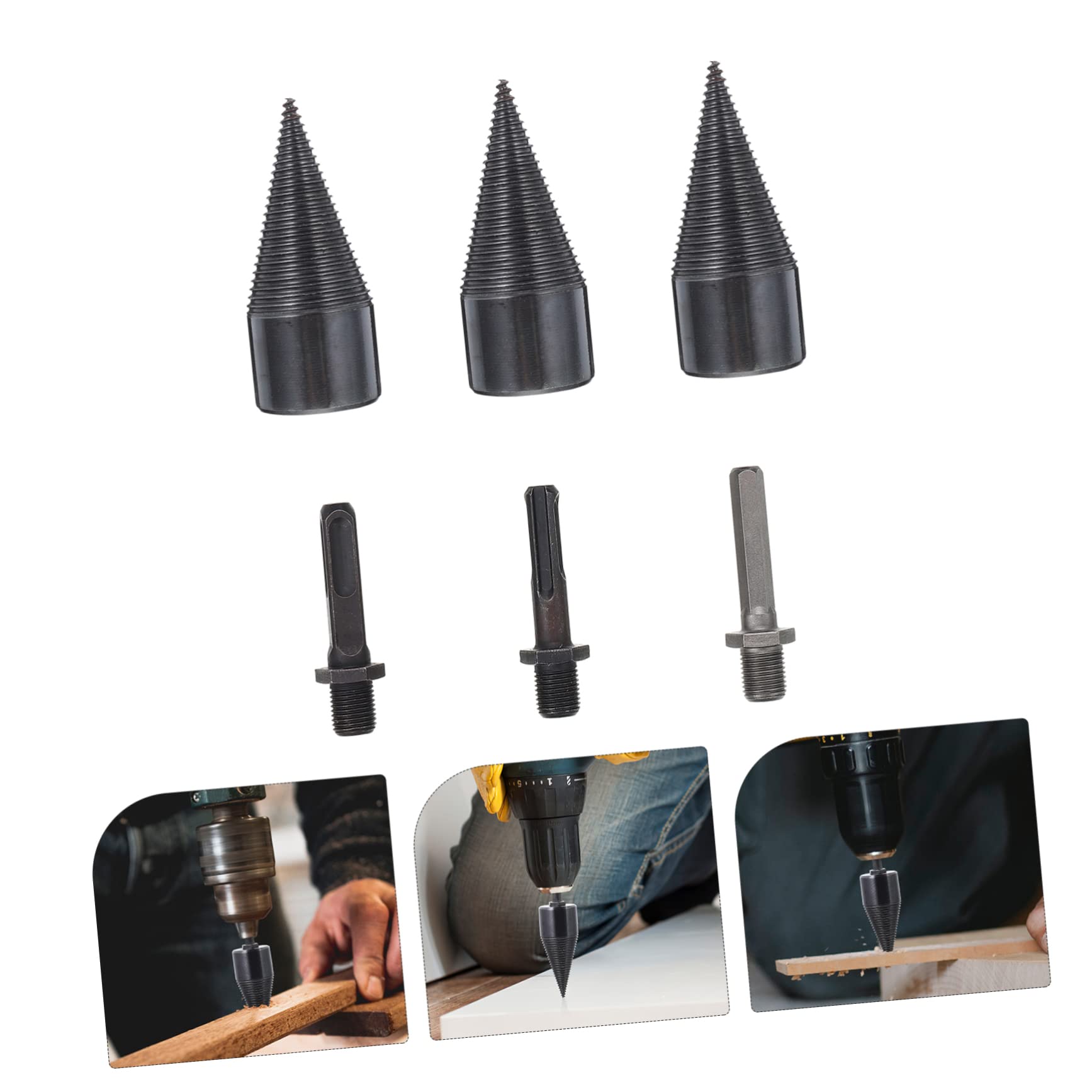 VANZACK Set Di Punte Coniche Per Trapano Punte Per Spaccare La Legna Punte Per Spaccare La Legna Da Ardere Utensili Per La Lavorazione Del Legno