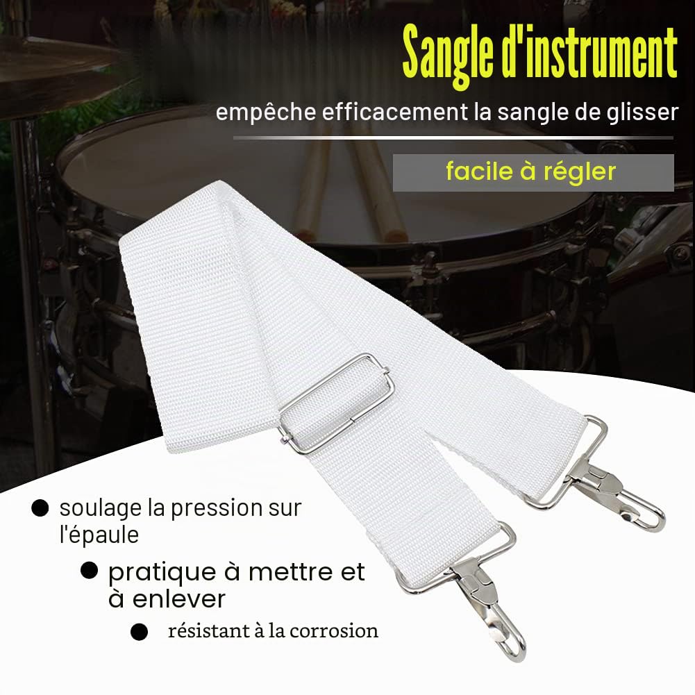 Tbest gle Pour Tambour,gle Mousqueton Régle Instrument,e Caisse Cle,Tracolla Regoile Tamburo,gle À Tambour,Gurt De Transport De Caisse Cle,gle De Tambour Régle En Nylon B Caisse Cle M