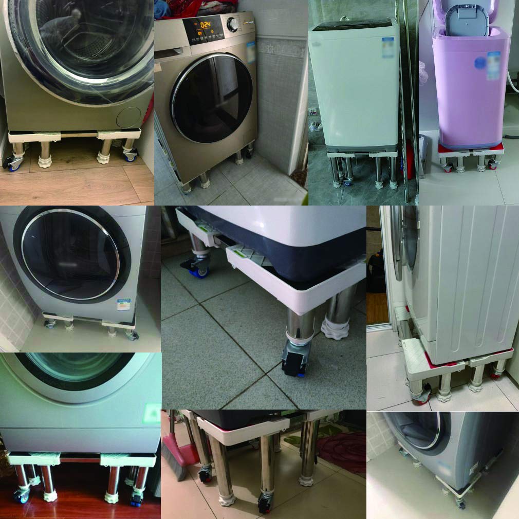 Wytrzymała podstawa pralki z kółkami Wielofunkcyjna lodówka Przenośna podstawa Podstawa Lodówki Zamrażarki Wózek Uniwersalny wspornik podstawy suszarki 45-65 cm Przenoszenie sprzętu AGD (4 sto
