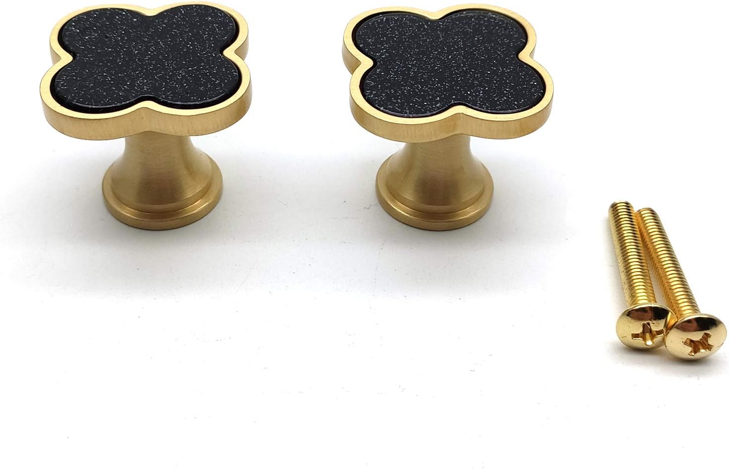 Knobs for Bathroom Cabinets,6-Pack, Brass Resin Knobs for Cabinets Flower Shape Knobs for Dresser Drawers 1.1" Width Moss Green