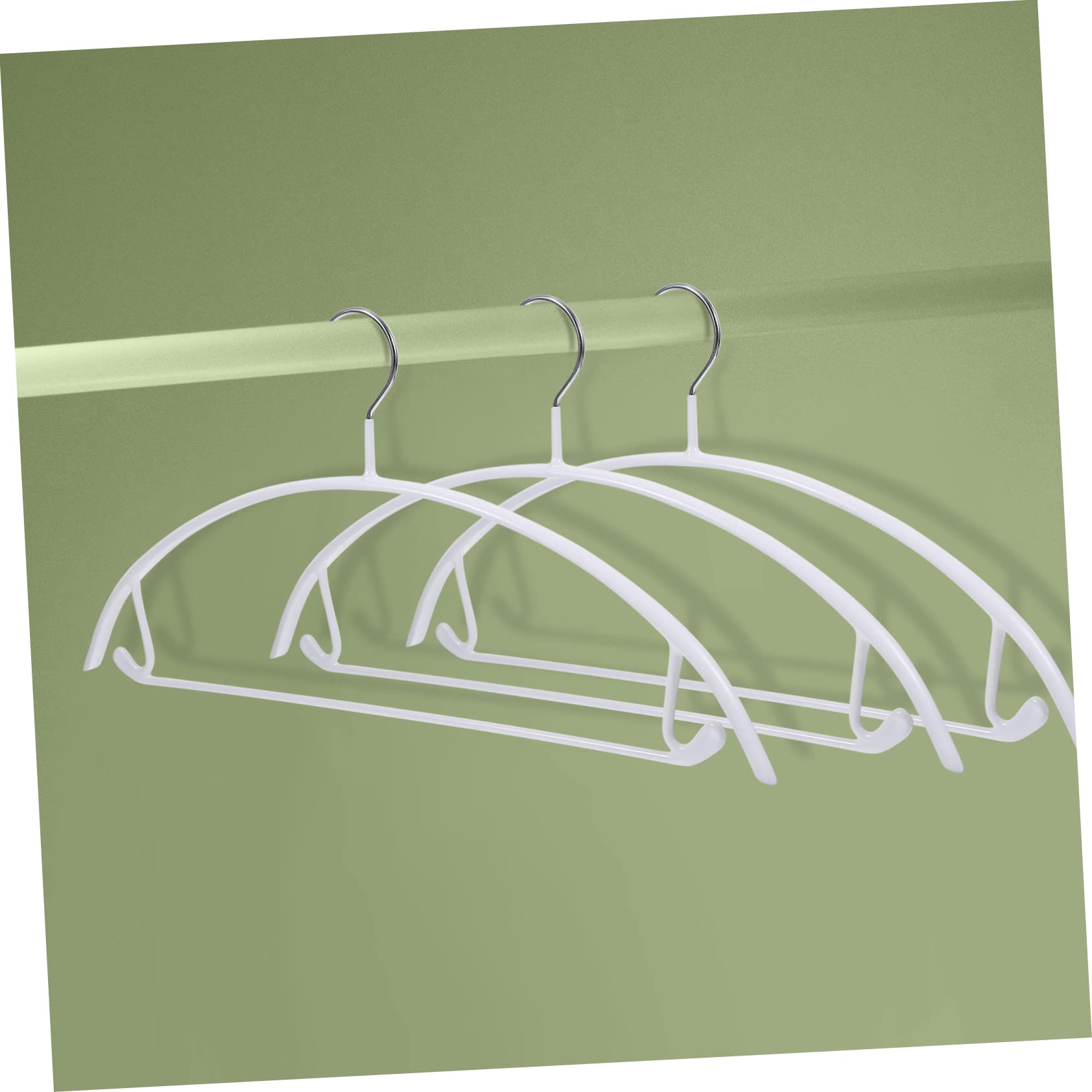 Set 10 Grucce in Pvc a Semicerchio Bianco, Appendini Antiscivolo e Resistenti Fino a 8kg per Giacche Imbottite e Gonne, per Armadi Invernali