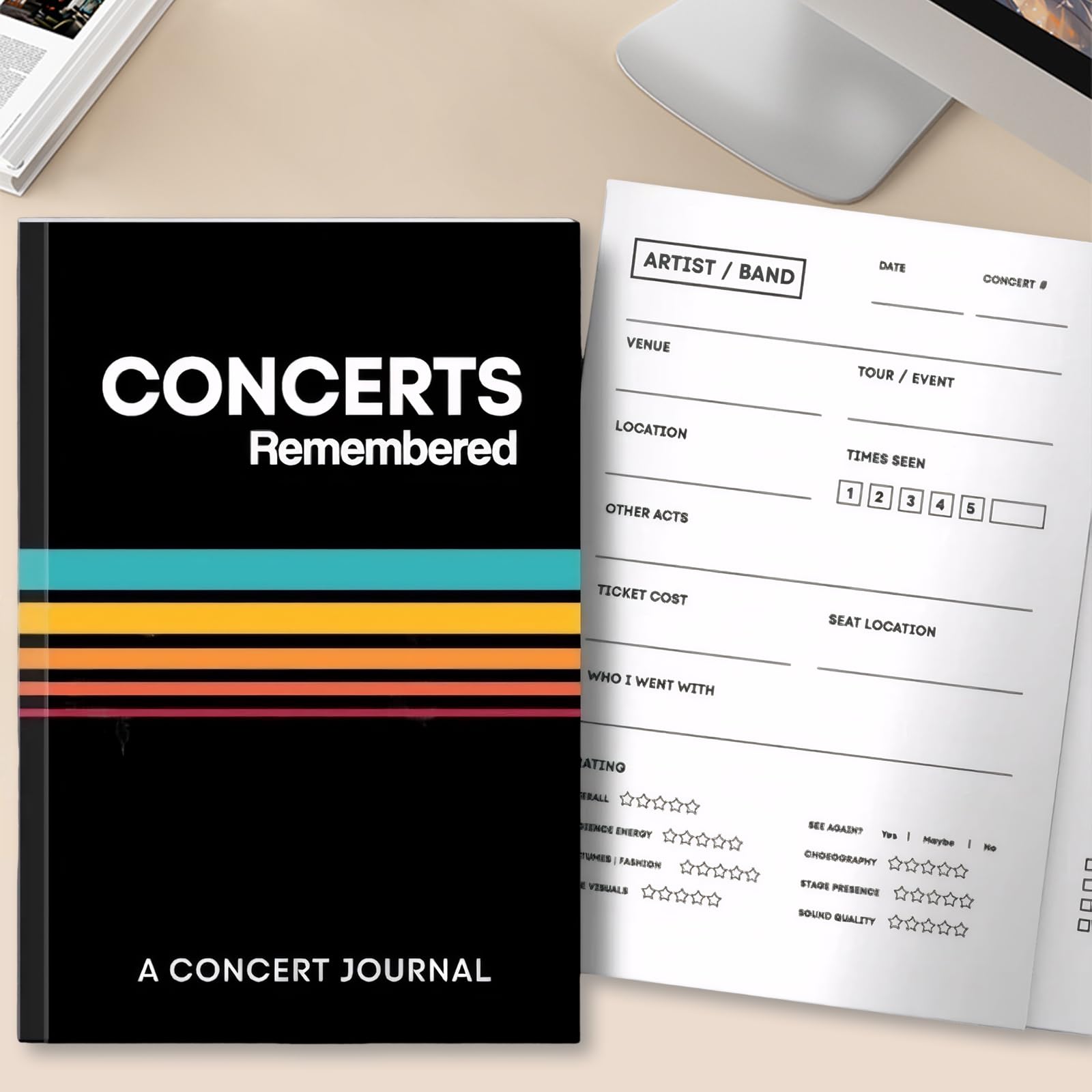 Belligern Concert Diary,Concert Journal,Concerts Remembered Record Book Concert Memories Book Concerts Remembered Record Book Available for Reservations at Your Favorite Live Music Events - Image 3